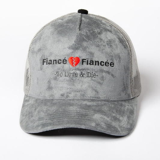 fiance fiancee suede trucker